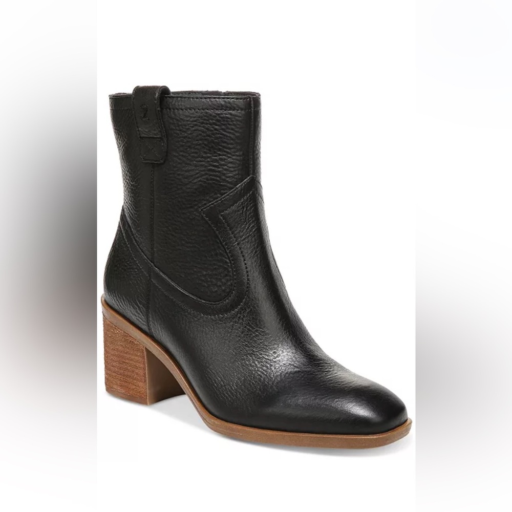 Zodiac Black Ankle Boots with Brown Heel size 9